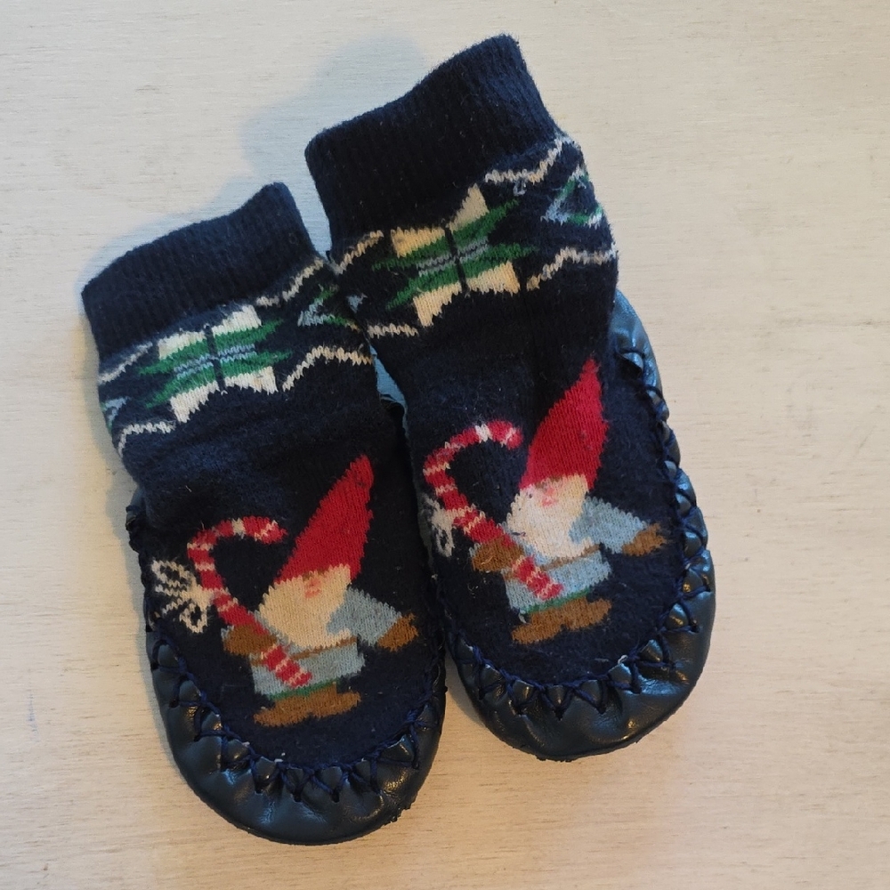 Children's Gnome Slipper Socks - Navy‎